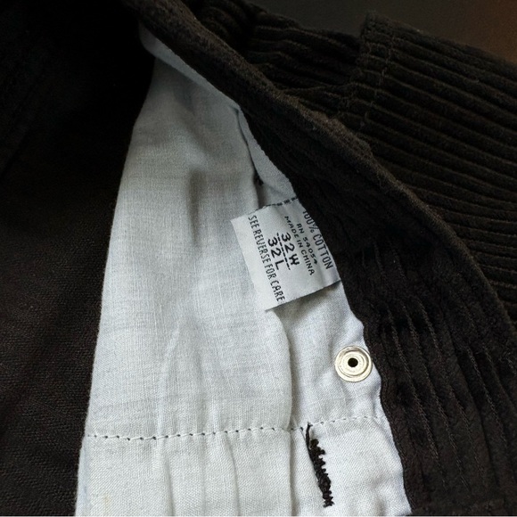 Vintage Y2k Bugle Boy 2 Piece Set Corduroy Baggy Pleaded Mens‎ Large Black 32 W - Picture 12 of 13